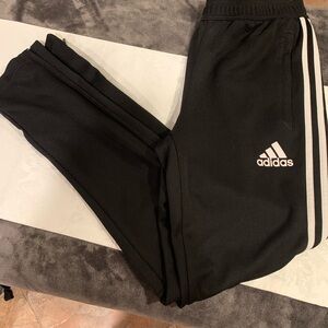 Adidas Black Sweatpants with Signature Stripes